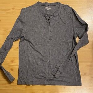 7 For All Mankind Charcoal Long Sleeve Henley